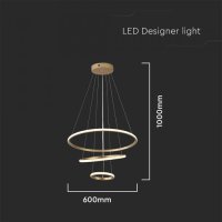 LED Полилей 32W Златен Топло Бяла Светлина, снимка 5 - Полилеи - 41396189