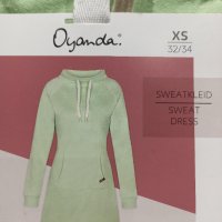Суичър рокля зелена Oyanda XS 32/34 нова, снимка 1 - Рокли - 39402451