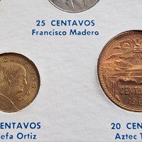 Мексико. Стара серия. Чисто нови.   1965 - 1968   година. 1 песо е сребърна монета., снимка 6 - Нумизматика и бонистика - 42218673
