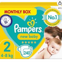 🤩🇬🇧❤️Pampers new baby 2/240бр, снимка 1 - Пелени, памперси - 41487950