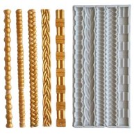 Перли плетка плетеница въже въжета силиконов молд форма фондан декор украса, снимка 2 - Форми - 41717748