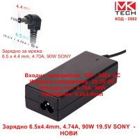 Зарядно 6.5x4.4mm, 4.74A, 90W 19.5V SONY - НОВИ, снимка 1 - Захранвания и кутии - 40915638