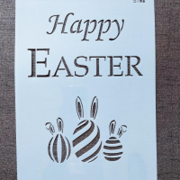 Шаблон стенсил Happy Easter S108 скрапбук декупаж, снимка 1 - Други - 44790572