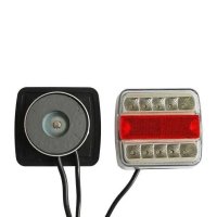 Комплект от 2 броя Универсални LED диодни стопове с магнит и кабели за ремарке, колесар, тир Е4 12V, снимка 1 - Аксесоари и консумативи - 40495088