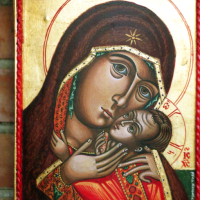 Св.Богородица с Младенеца – Бачковски манастир, 17 в., снимка 1 - Икони - 44927983