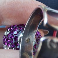 Нов сребърен пръстен  топка, с регулация / проба 925 с камъни Swarovski , снимка 7 - Пръстени - 26293601