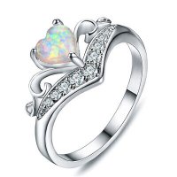 Дамски пръстен с опал и кристали, снимка 2 - Пръстени - 41865808