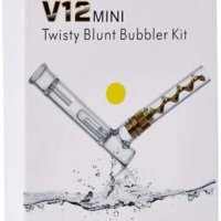 Водна стъклена лула за пушене/ бонг/блънт Twisty Glass с барботер (V12 Mini), снимка 4 - Медицински консумативи - 40460359