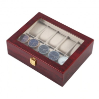 Кафява луксозна дървена кутия за часовници (005), снимка 2 - Други - 44838475