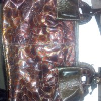 Дамска чанта змийска кожа хамелеон , снимка 1 - Чанти - 39091636