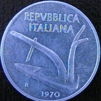 10 лири 1970, Италия, снимка 1 - Нумизматика и бонистика - 34637735