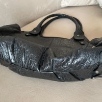 Дамска кожена чанта Musette, шагренова кожа, снимка 7 - Чанти - 44265381