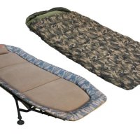 Промо Комплект легло + спален чувал Zfish Shadow Camo Bedchair + Zfish Hoogan 5 Season Sleeping Bag, снимка 1 - Екипировка - 44252886