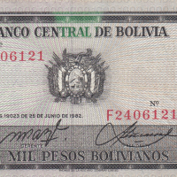 1000 песо 1982, Боливия, снимка 1 - Нумизматика и бонистика - 36186798