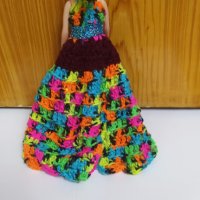 Разкошна плетена рокля за барби + подарък кукла, снимка 4 - Кукли - 34103014