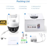 8K! 8MPx PTZ 5хZoom Wi-Fi Смартфон Контрол Видеодомофон Интерком PIR Сензор за Откриване на Движение, снимка 2 - Комплекти за видеонаблюдение - 41371604