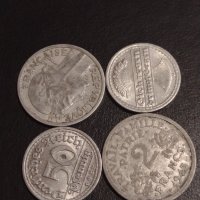 Четири монети 2 франка Франция / 50 пфенинг Германия Ваймарска република за КОЛЕКЦИОНЕРИ 31538, снимка 1 - Нумизматика и бонистика - 44322551