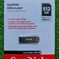 USB Flash памет SanDisk Ultra Luxe, 512GB, USB 3.1, снимка 1 - USB Flash памети - 41528480