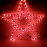 Червена Фигура Звезда и Камбана с Лед червен Светещ маркуч Коледа, снимка 2 - Лед осветление - 38991270