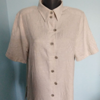 Луксозна ленена туника тип риза - голям размер , снимка 3 - Туники - 36226110