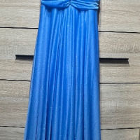 Синя рокля от воал с брокат, снимка 2 - Рокли - 44642602