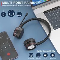Нови Безжична слушалка с микрофон за компютър, 5.2 Bluetooth с микрофон , снимка 6 - Слушалки и портативни колонки - 41573780