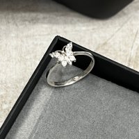 Сребърен пръстен с пеперуда и цирконий, снимка 2 - Пръстени - 44209797