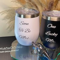 Нов Годежен подарък за двойки Подаръчен комплект чаши сватба годеж, снимка 7 - Подаръци за сватба - 41900324