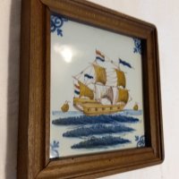 холандско цветно порцеланово пано кораб , снимка 2 - Пана - 42005697