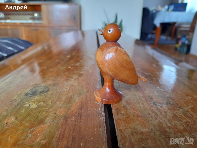 Стара дървена фигурка,пиле #2, снимка 1