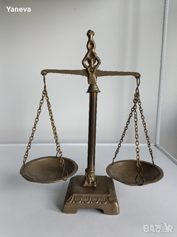 Vintage, бронзова, златарска, аптекарска везна. , снимка 1
