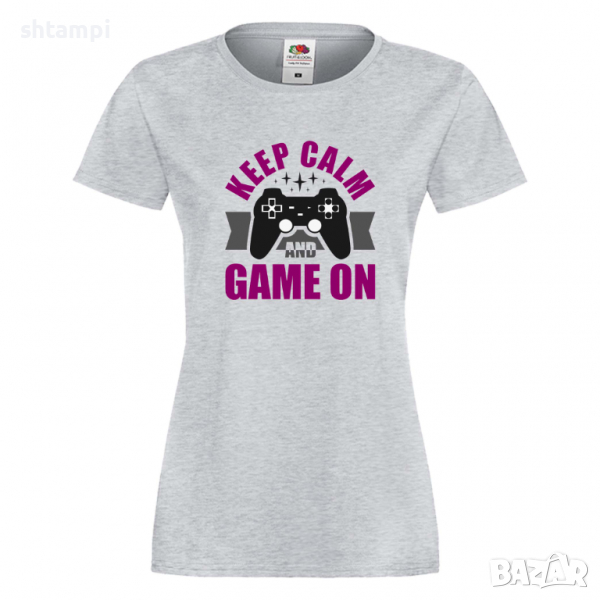 Дамска тениска Keep Calm And Game On, снимка 1