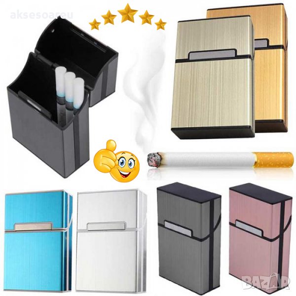 Нова метална кутия табакера с магнитен капак за 80 мм стандартни цигари модна за подарък стилна и кр, снимка 1