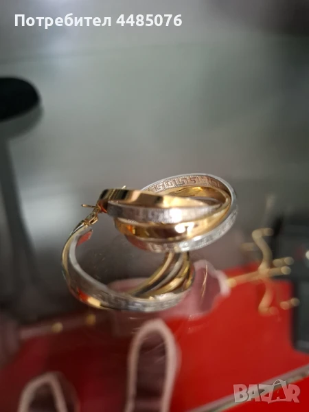 ДАМСКИ ЗЛАТНИ ОБЕЦИ ХАЛКИ 14К.  645ЛВ. , снимка 1