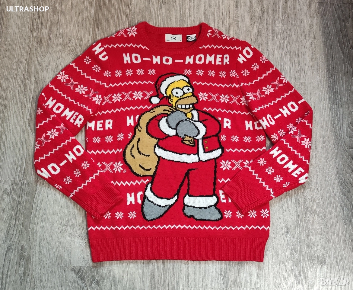 Homer Simpson L size Коледен пуловер The Simpsons , снимка 1