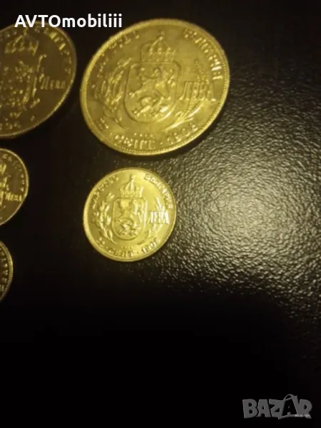 Лот от пет броя реплики позлатени монети 1894г и 1912 г, снимка 1