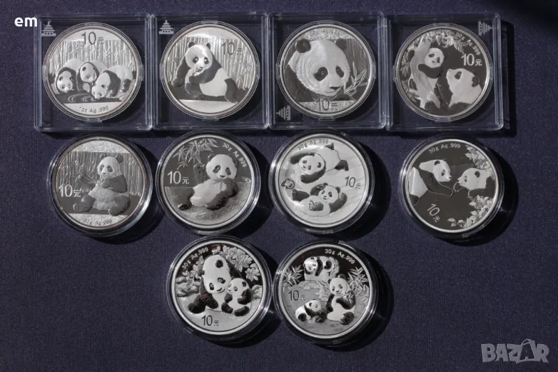 Панда, Panda, инвестиционно сребро, 1 oz., снимка 1