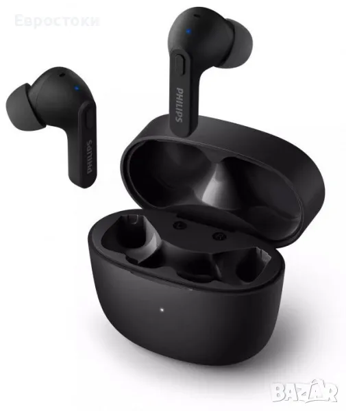 Безжични слушалки Philips - TAT2206BK00, TWS, черни, снимка 1