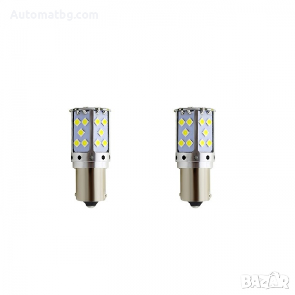 Комплект диодни крушки Automat, Led, CANBUS, BA15S, 2бр, снимка 1