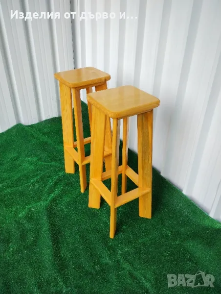 Дървени бар столове , снимка 1