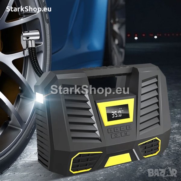 Дигитален компресор за гуми с фенер, снимка 1