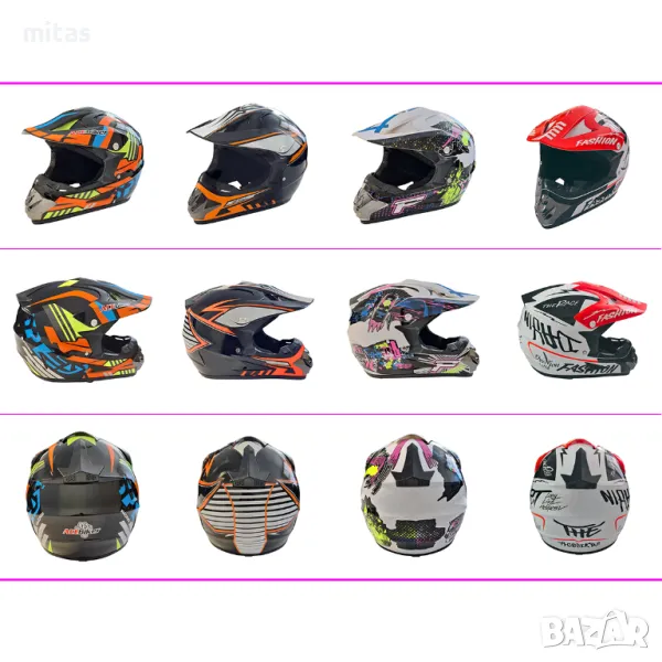 Кросова каска ACEBIKE, Full Face, DOT, Размер: M-L - Вело, Мото, Скутер, снимка 1