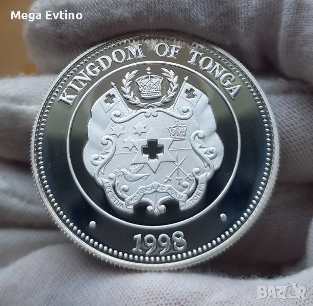 Юбилейна сребърна монета 1 унция 1 Pa'anga - Tāufaʻahau Tupou IV Catamaran, снимка 1