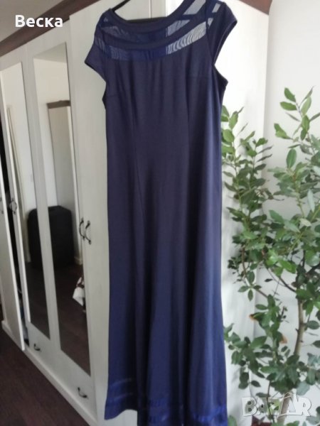 Тъмно синя рокля ХЛ, снимка 1