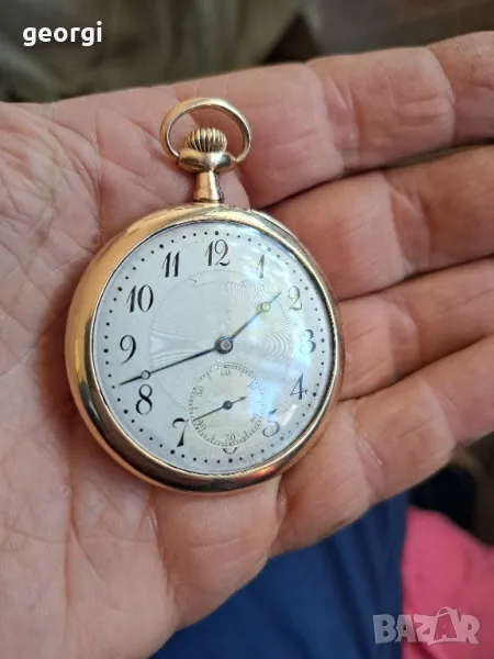 швейцарски златен джобен часовник Longines , снимка 1