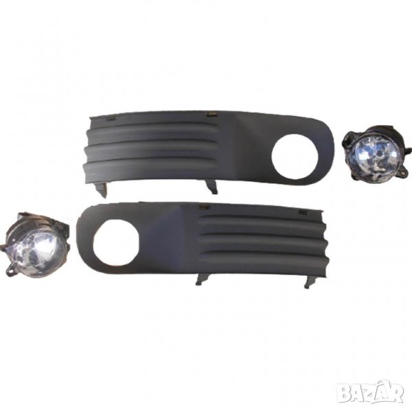 Комплект лампи и решетки за халогени за броня VW TRANSPORTER T5 CARAVELLE 2003-2010, снимка 1