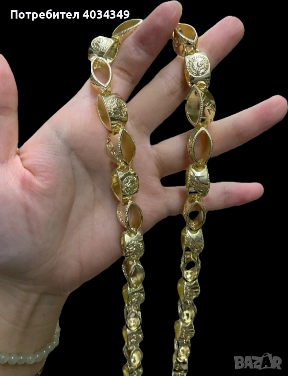 Позлатени мъжки ланци 14к, снимка 1