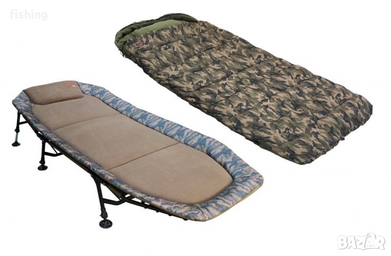 Промо Комплект легло + спален чувал Zfish Shadow Camo Bedchair + Zfish Hoogan 5 Season Sleeping Bag, снимка 1