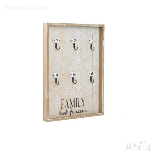 Декоративна поставка за ключове Mercado Trade, Дърво, Кафяв, снимка 1