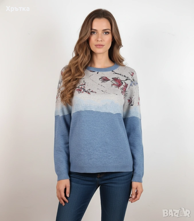 Ivko Jacquard Pullover - Оригинален дамски пуловер р-р 44 / L, снимка 1